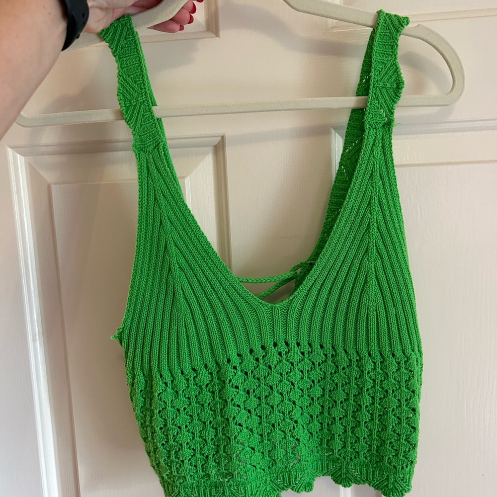 Green Knit Women's Top